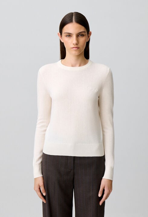 Strickpullover, abnehmbares Tuch