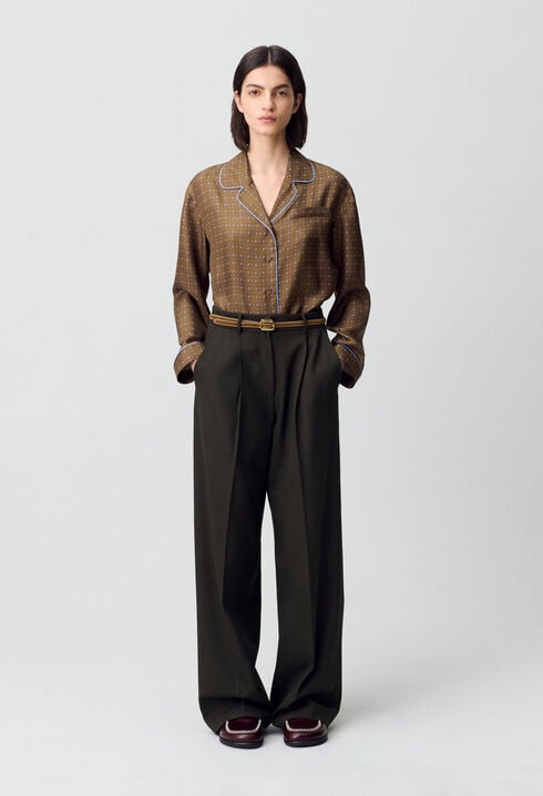 Bedruckte Seidenbluse