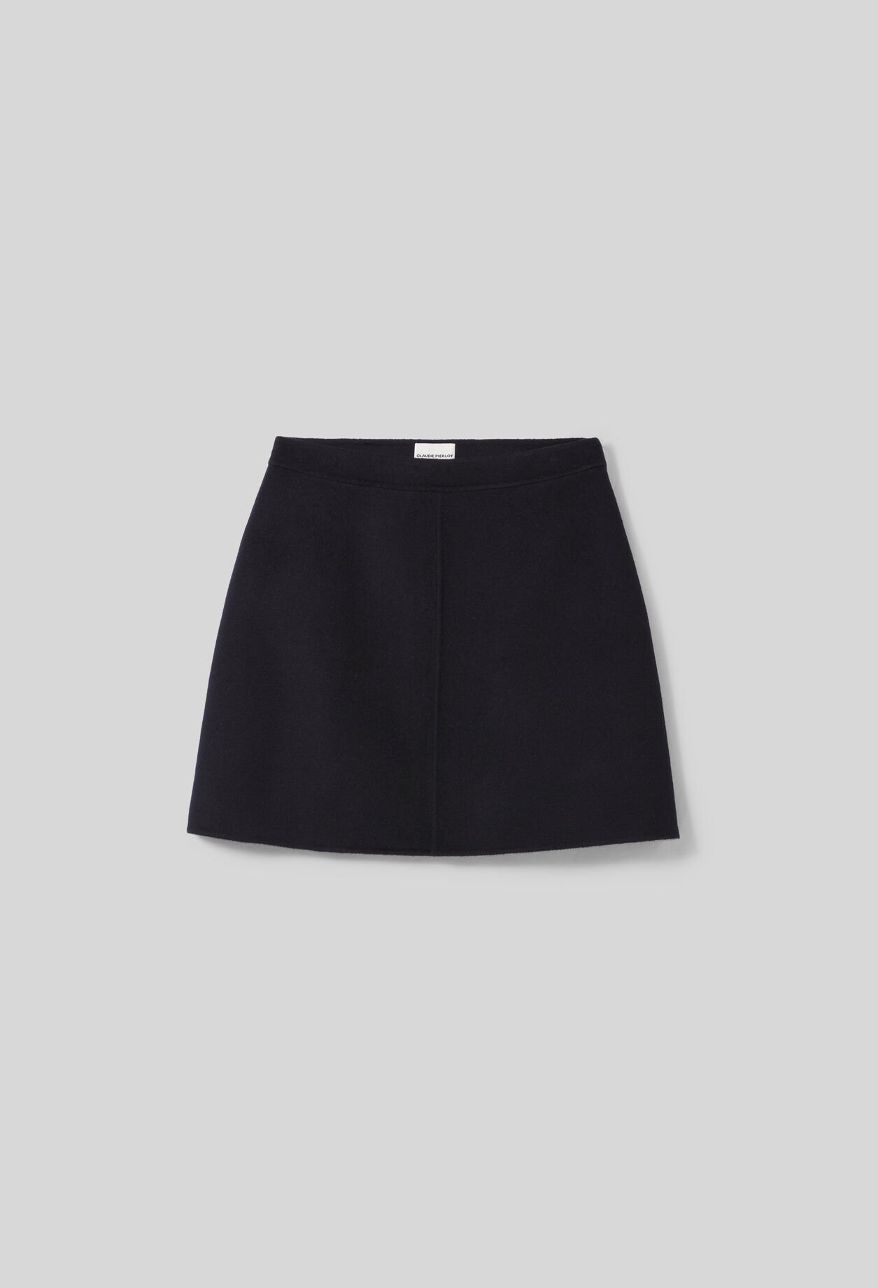 Short Straight Wool Skirt