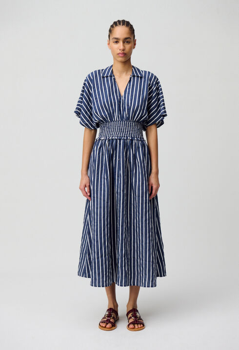 Striped wrap dress