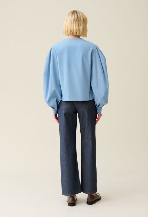 Blouse col V à nouer