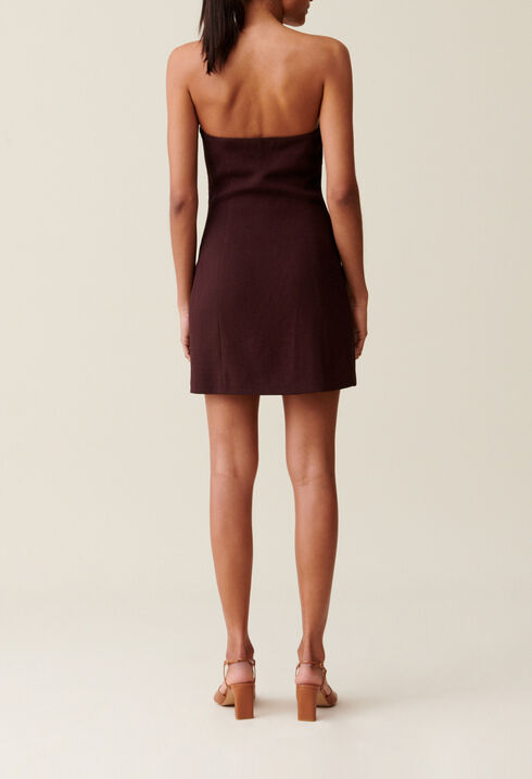 Cappucino strapless short dress