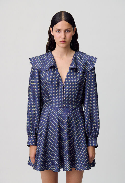 Robe courte soie imprimée