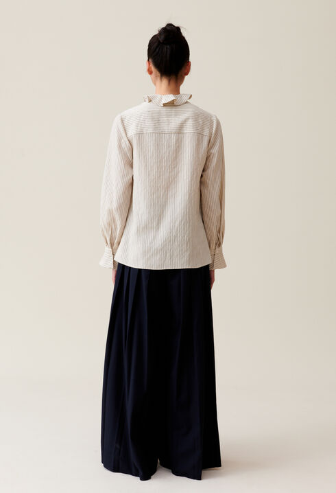Gestreifte Bluse mit Rüschen