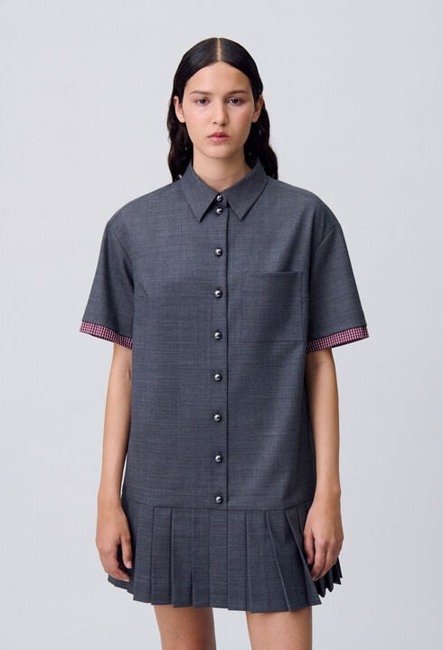 Pleated Mini Dress