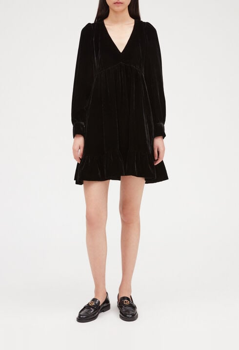 Robe courte velours noir