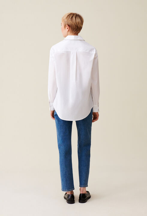 Wei&szlig;e Hemdbluse aus Baumwolle 