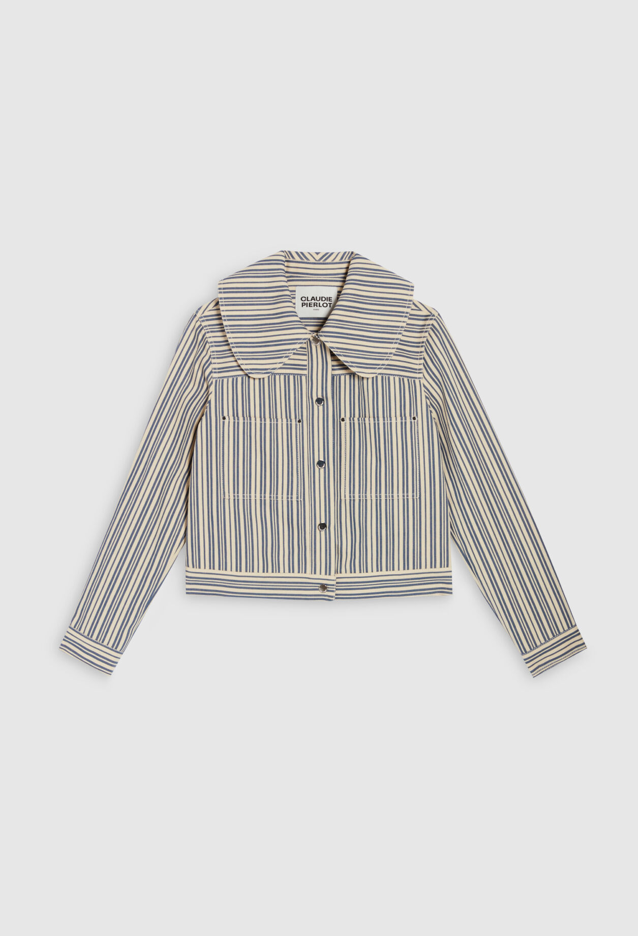 Veste jean à rayures