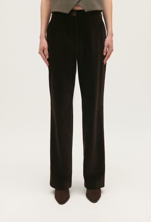 Chocolate velvet suit trousers