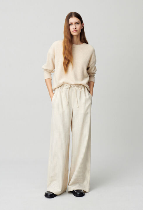 Pantalon large à rayures