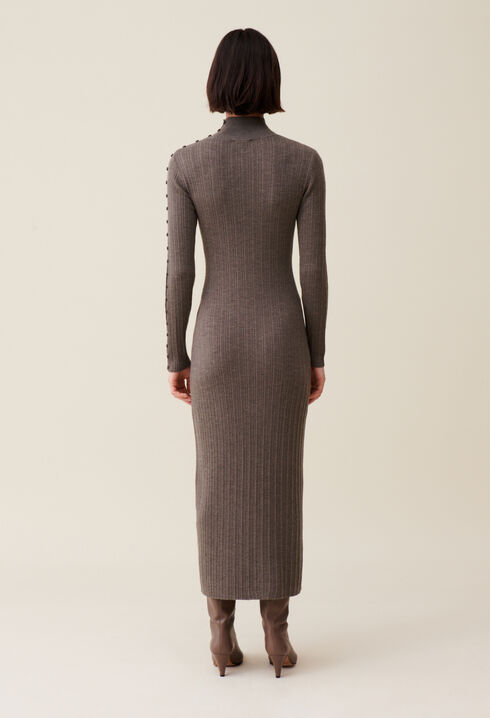 Robe maille col montant