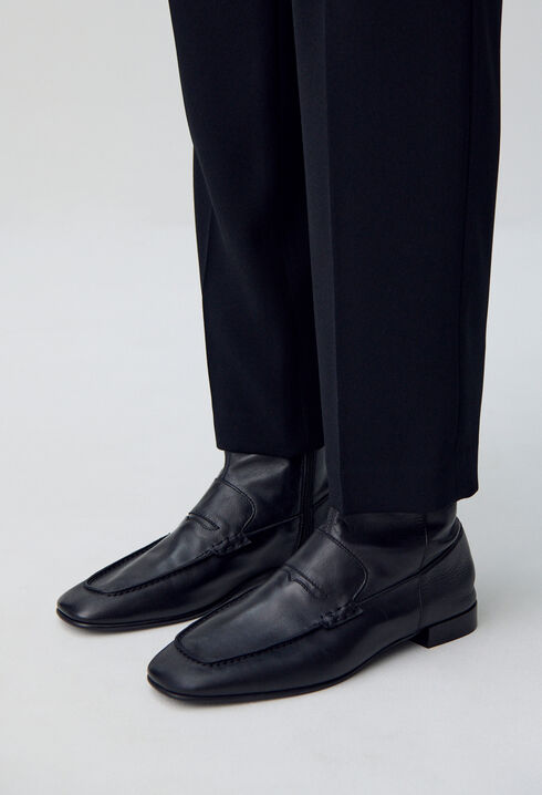 Bottines cuir style mocassins