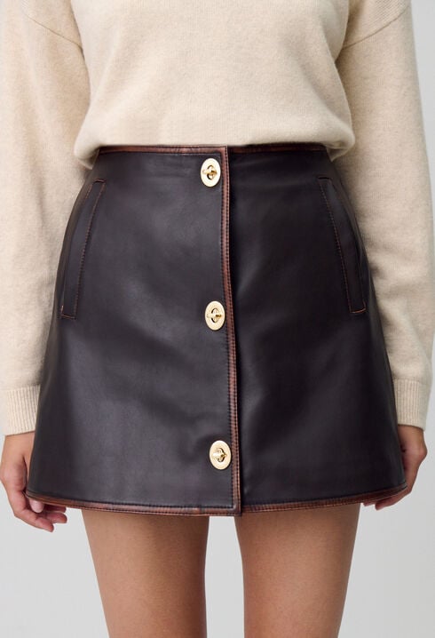 Short A-line Leather Skirt