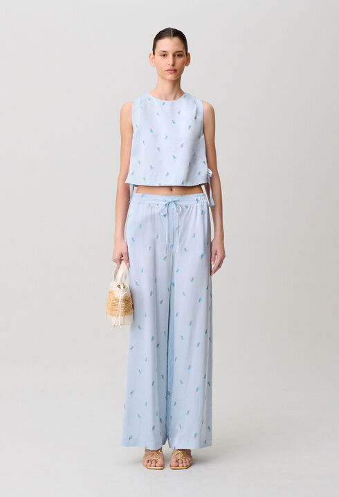 Lightweight satin trousers
