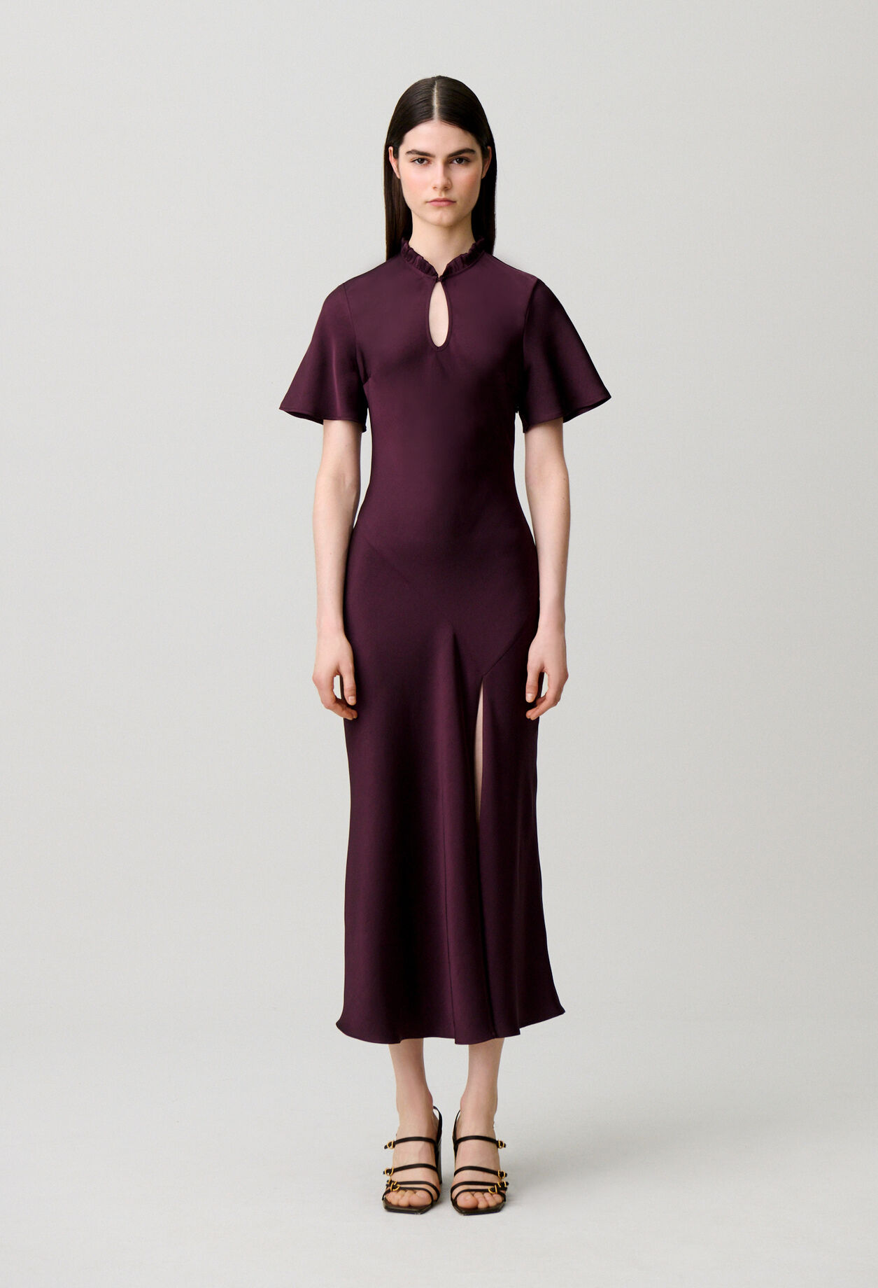 Robe fluide col victorien