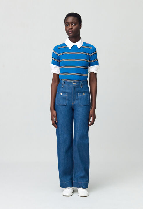 High-Waist-Jeans mit weitem Schnitt