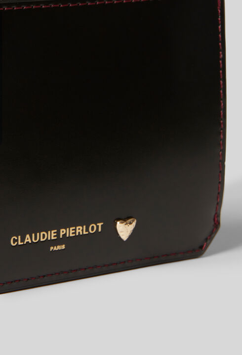 Porte carte cuir coeur doré