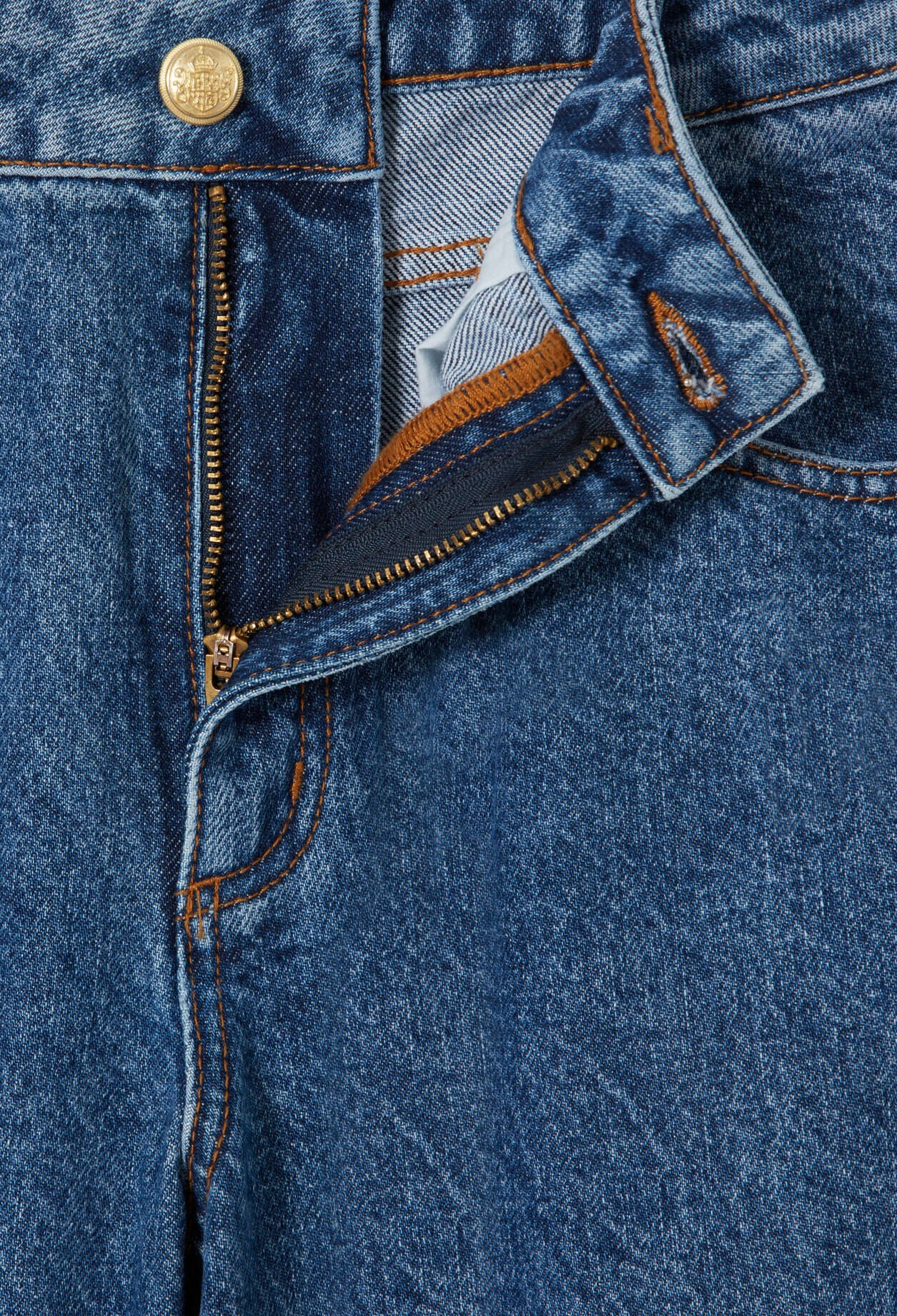 Weite gerade Jeans aus Denim