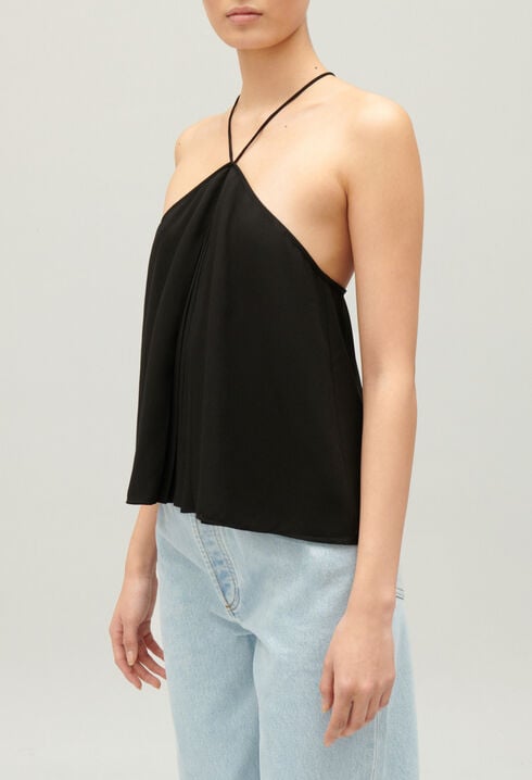 Black bustier top with straps