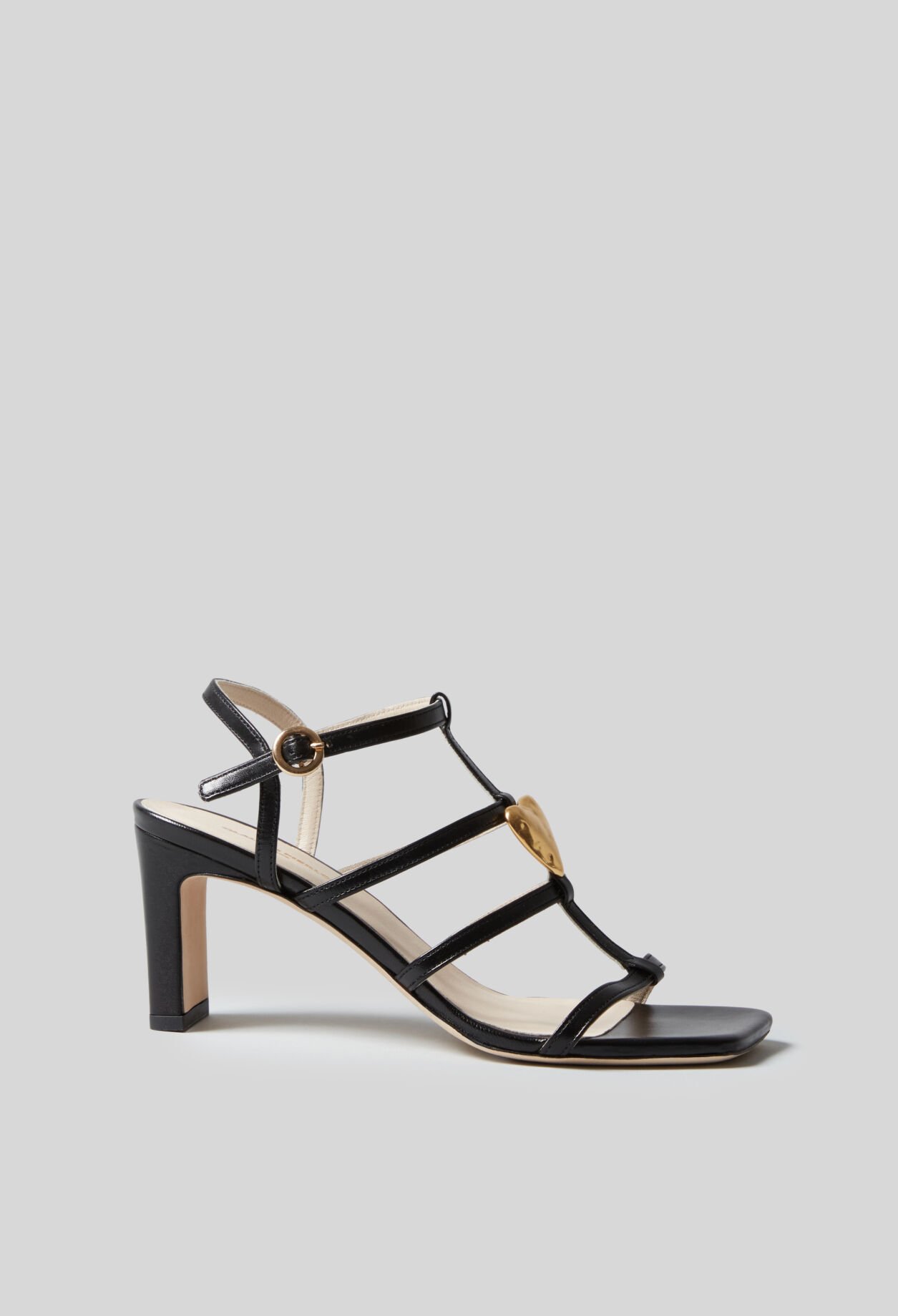 Sandales talons cuir coeur