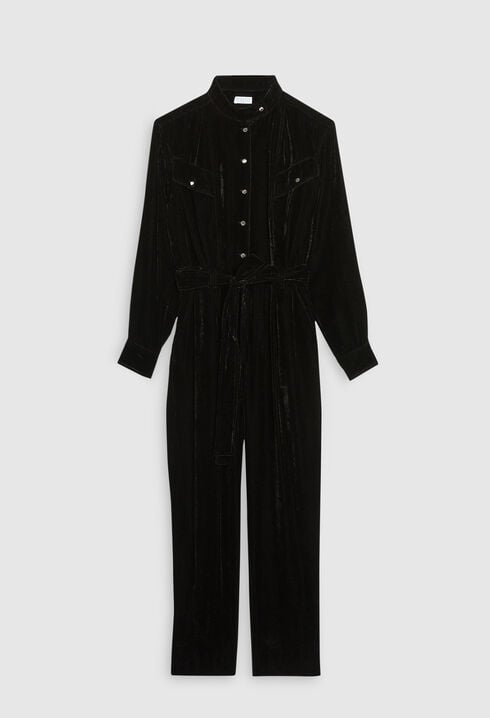 Velvet trouser jumpsuit