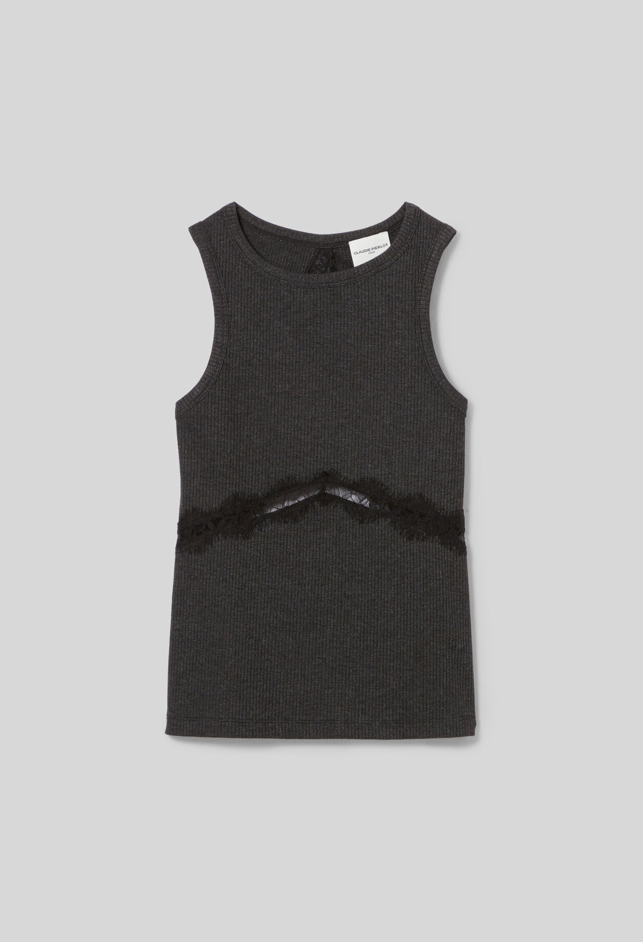 Ärmelloses T-Shirt mit Spitze