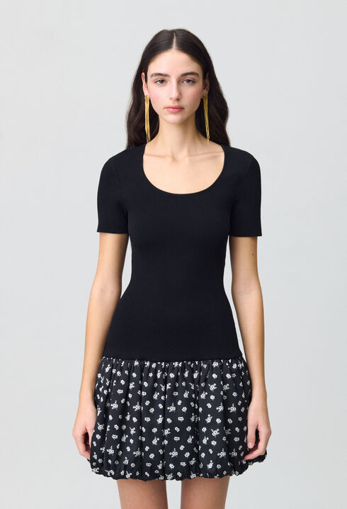 Kurzkleid in Bubble-Design Punkten