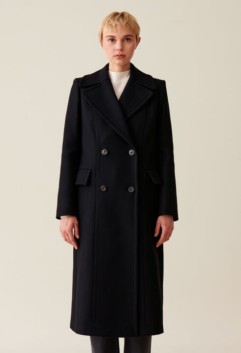 Long double-breasted coat