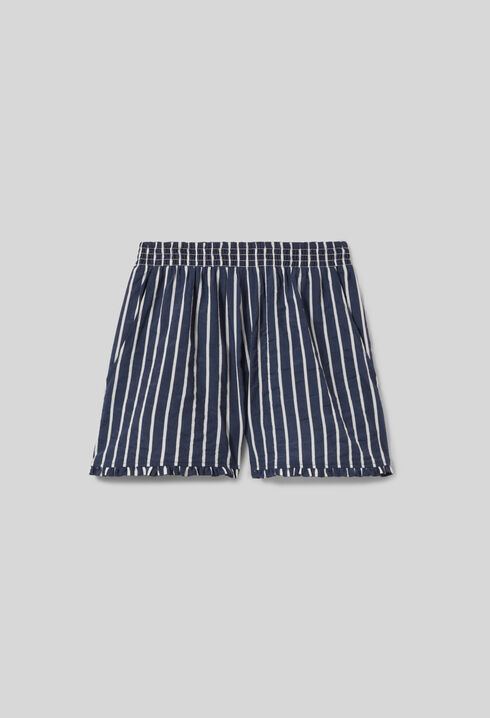 Short rayé large volanté