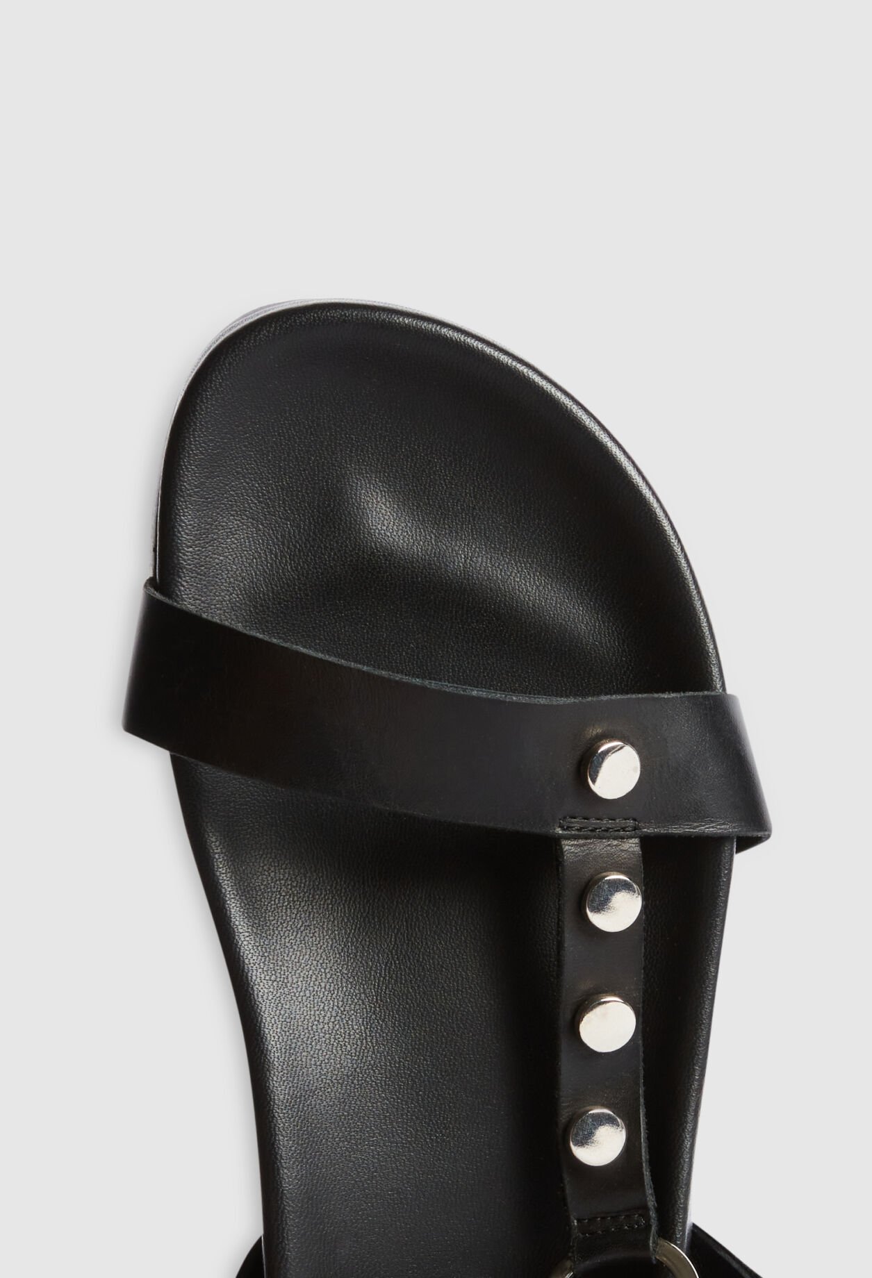 Ledersandalen mit Nieten, schwarz