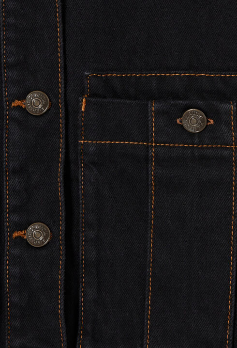 Contrast stitch black denim jacket 
