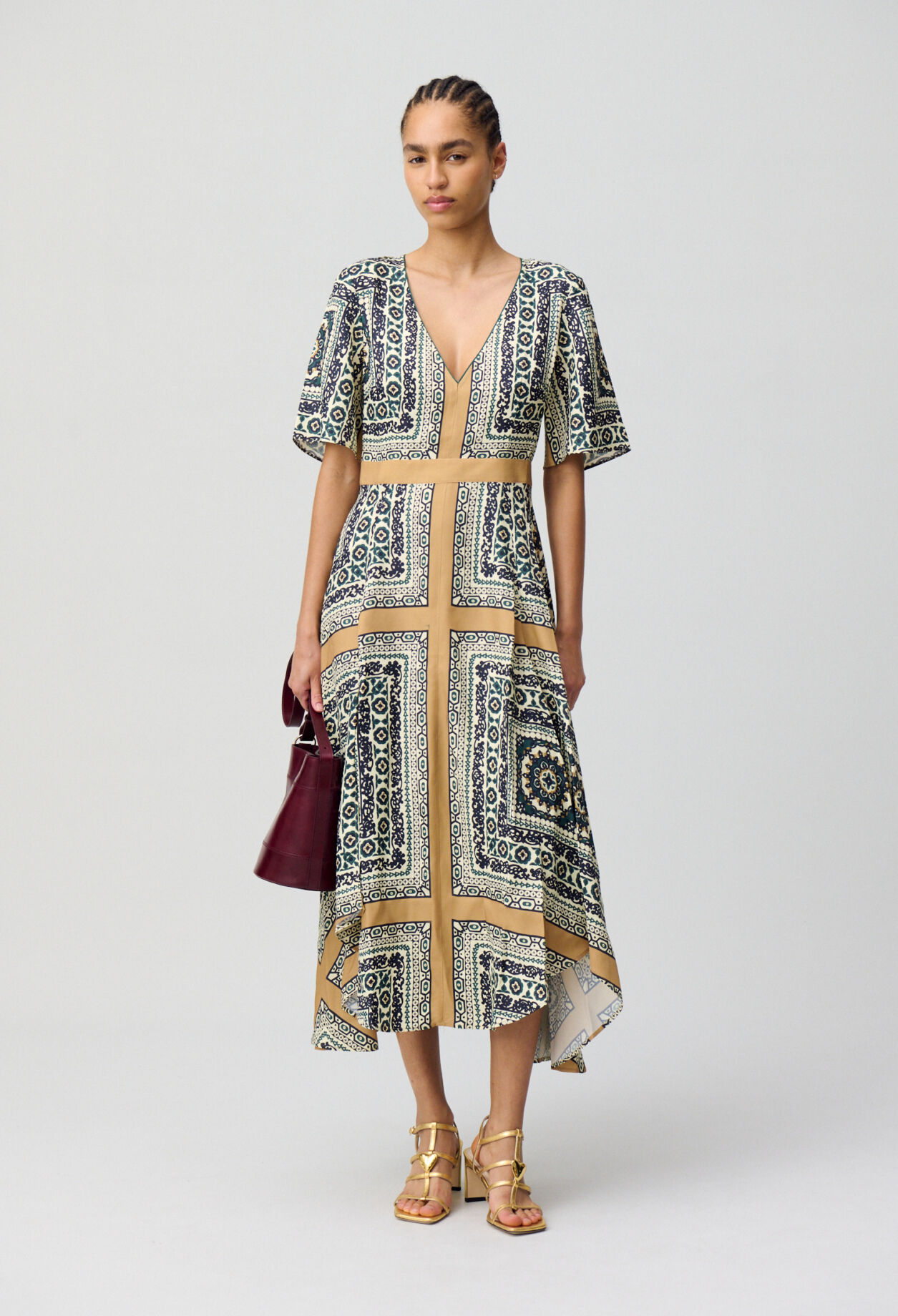Robe longue fluide imprimée
