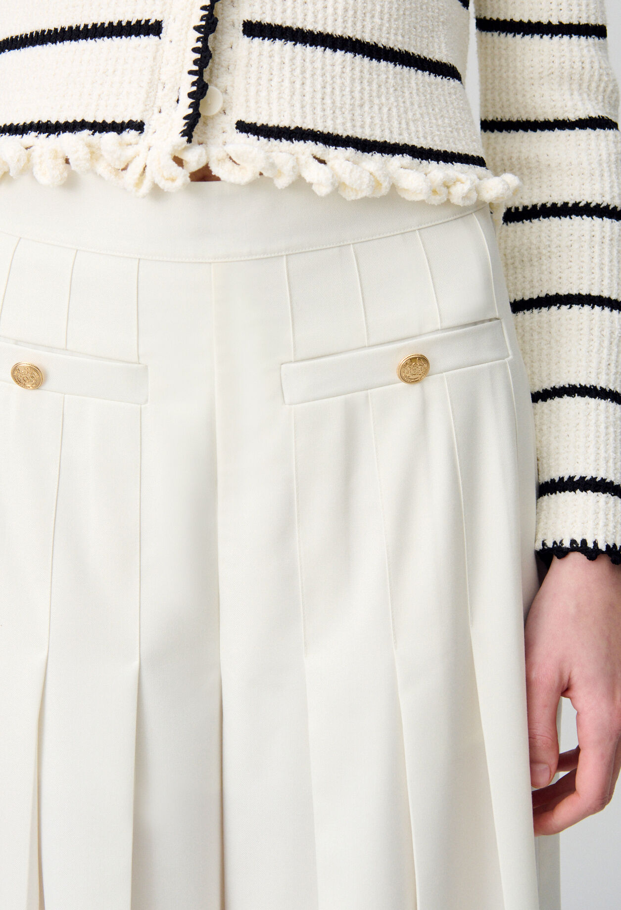 Pleated Wide-Leg Trousers