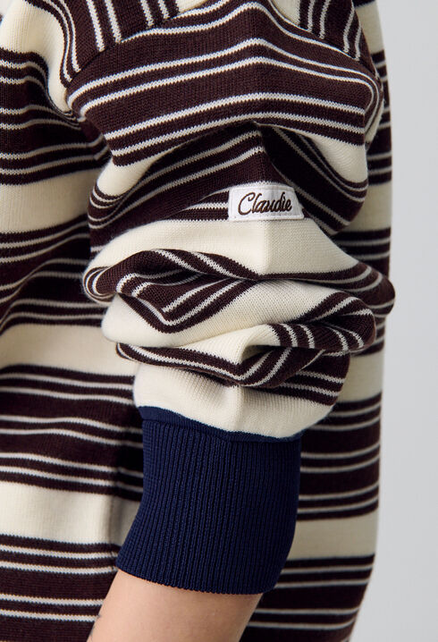 Pull polo large rayures