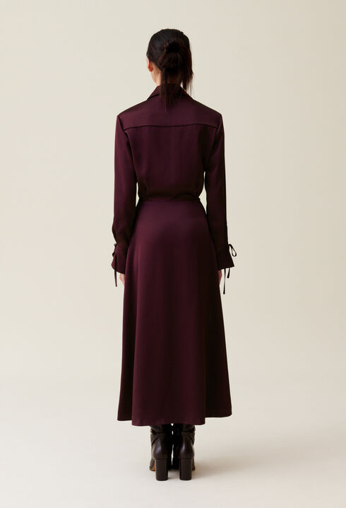 Burgundy crossover maxi dress