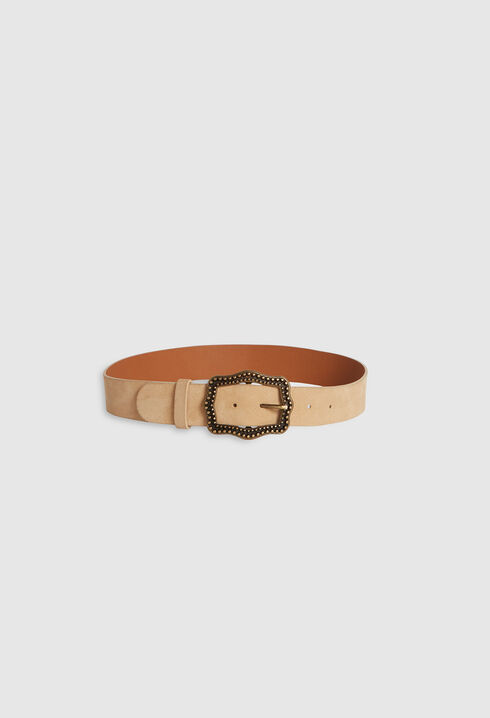 Suede leather belt