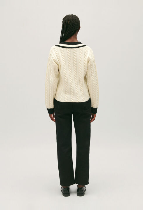 Pull maille torsadée