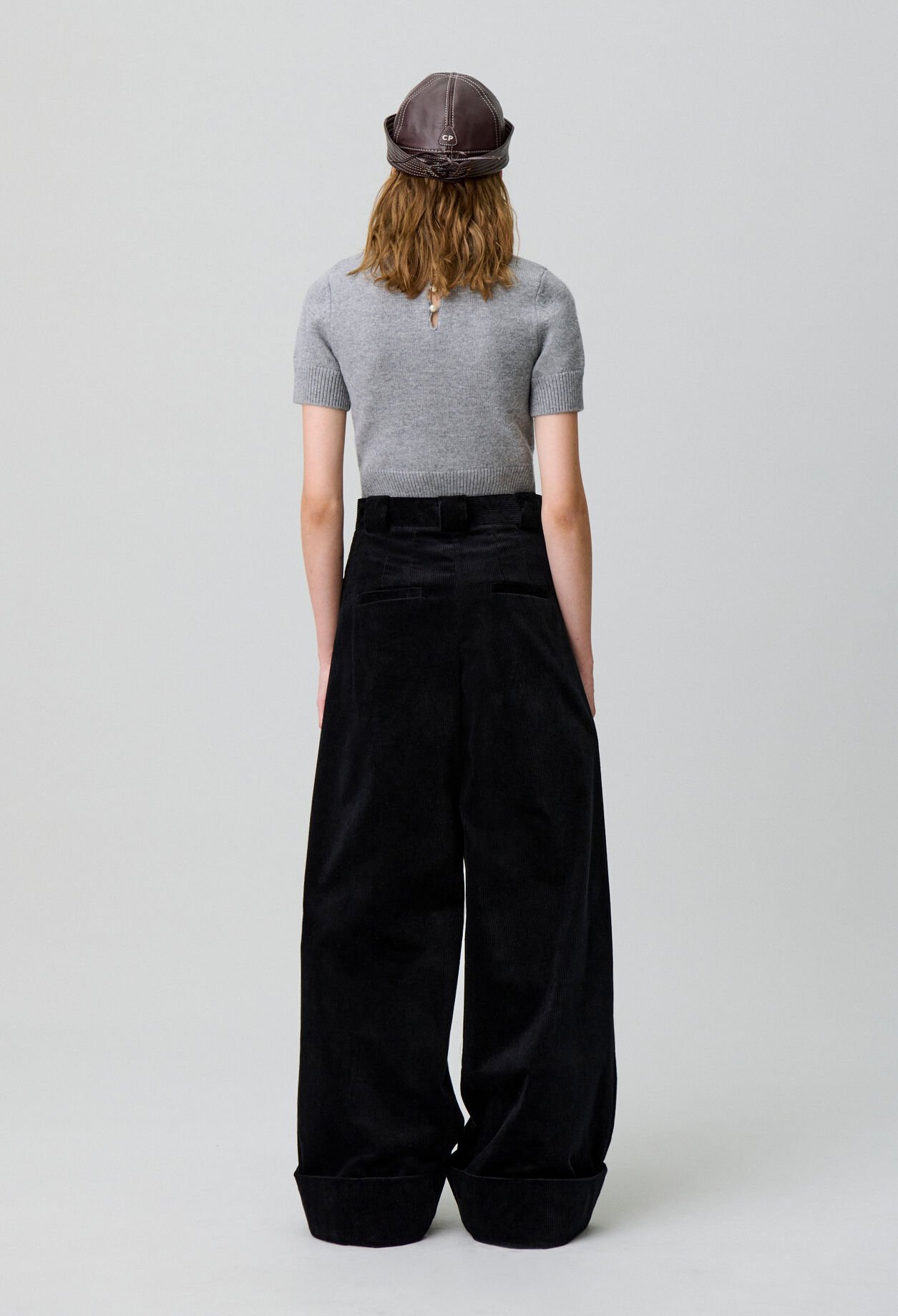 Pantalon large velours