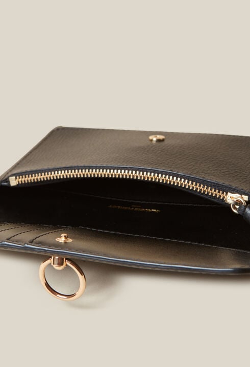 Large grained leather clutch