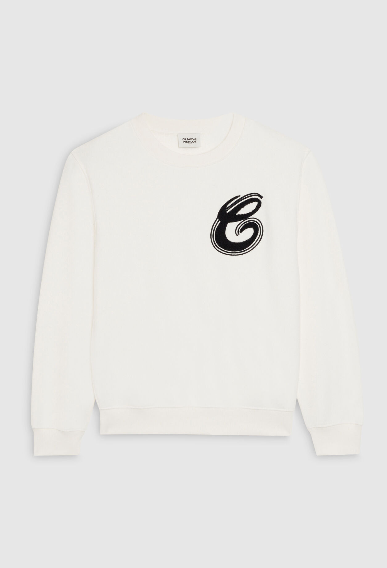 Sweatshirt ecru with C patch