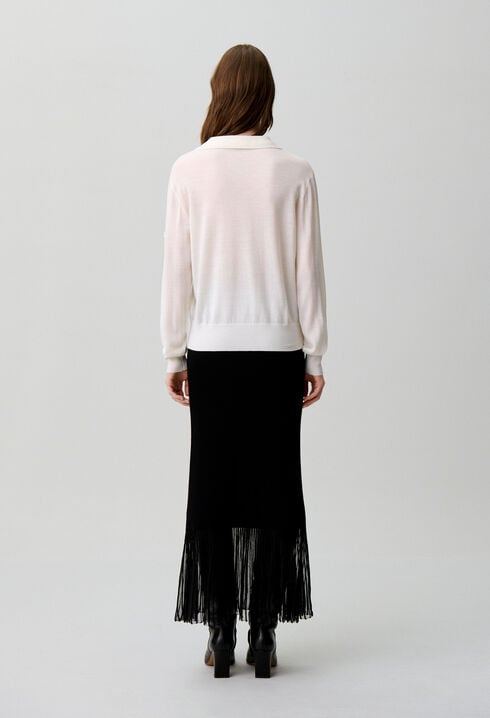 Embroidered flower knit jumper