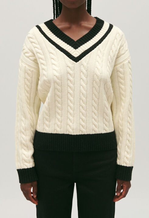 Pull maille torsadée