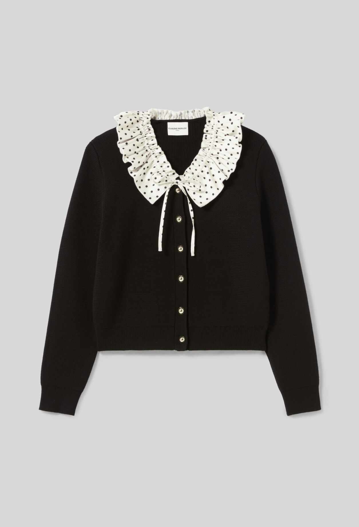 Fine Knit Cardigan with Collar