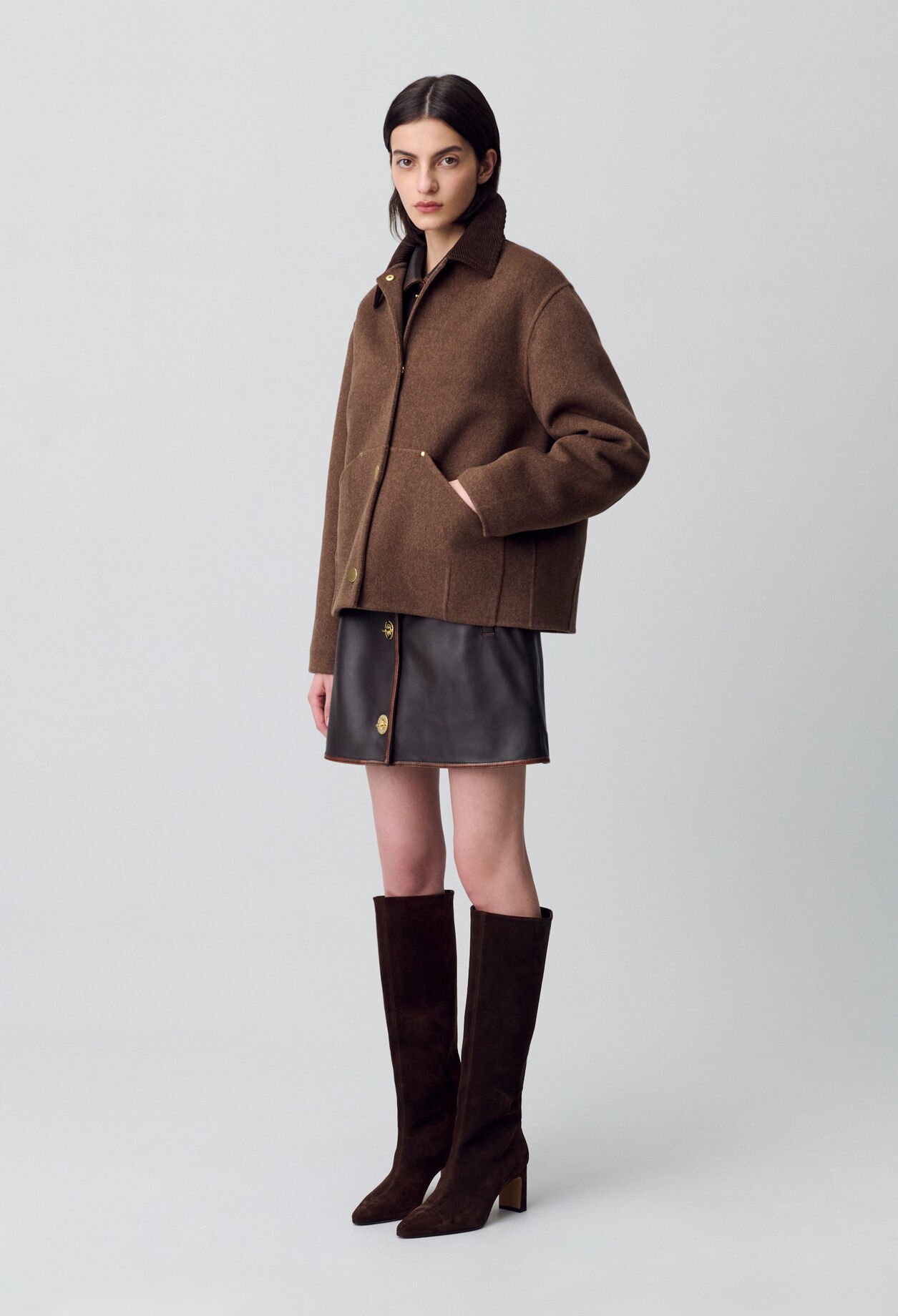 Manteau court laine