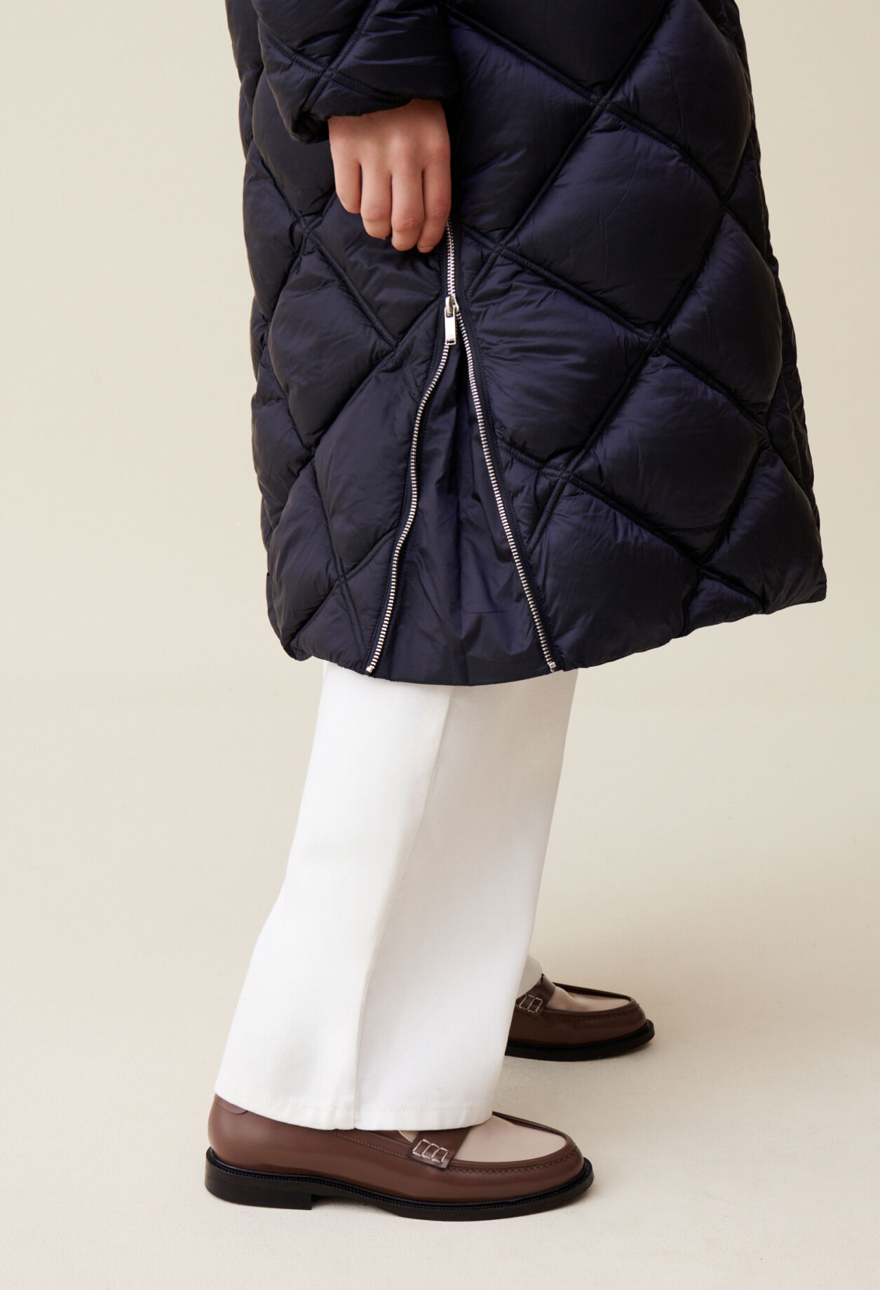 Lange Steppjacke Kapuze