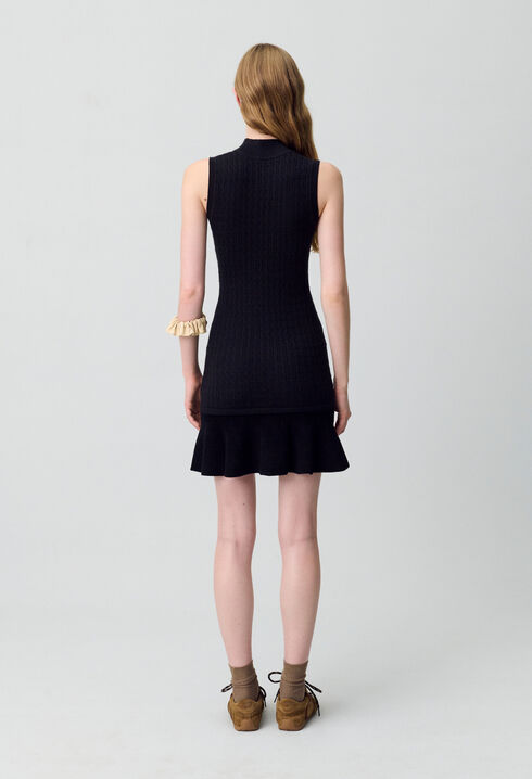 Ribbed Turtleneck Knit Dress