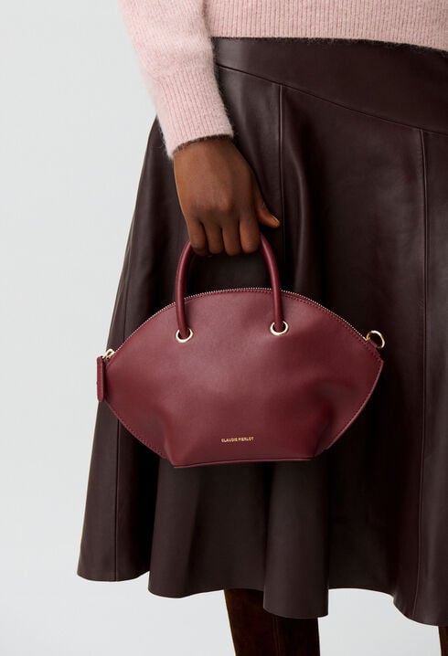 Sac cuir lisse anneaux dor&eacute;s