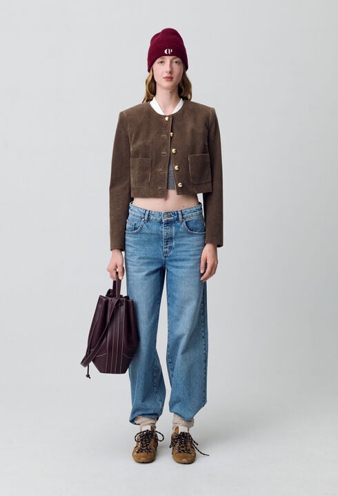 Short Velvet Boxy Jacket
