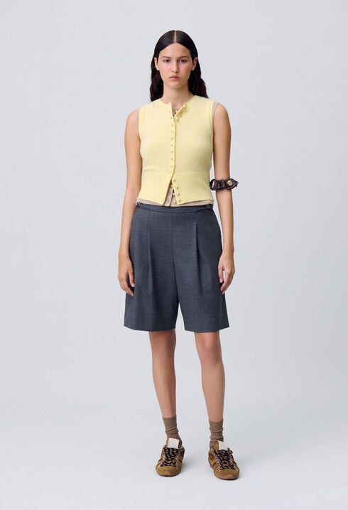 Pleated Bermuda Shorts