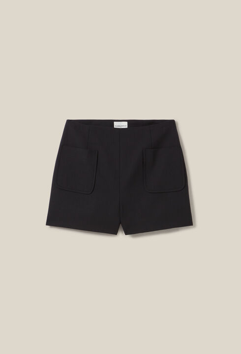 Schwarze High-Waist Shorts